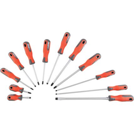 Pro-Torq, Flared/Parallel/Phillips/Pozi, Screwdriver Set, Set of 12