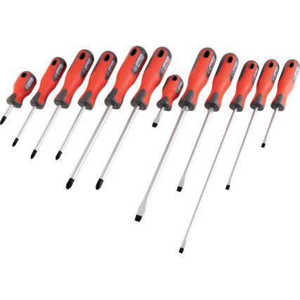 Pro-Torq, Flared/Parallel/Phillips/Pozi, Screwdriver Set, Set of 12