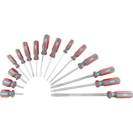 Flared/Parallel/Phillips, Screwdriver Set, Set of 15