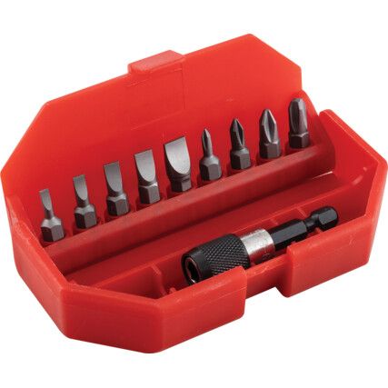 10 Piece Crosspoint/Slotted Screwdriver Bit Set