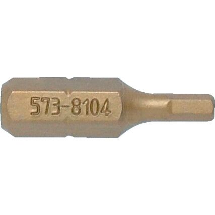 Screwdriver Bit, 3mm, Hex, 1/4" Hex