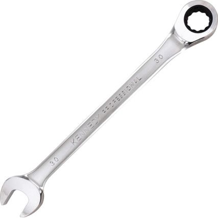 Single End, Ratcheting Combination Spanner, 30mm, Metric