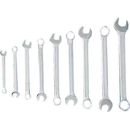 Imperial, Combination Spanner Set, 1/4 - 3/4in., Set of 9, Chrome Vanadium Steel