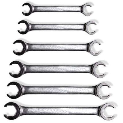 Metric, Flare Nut Spanner Set, 6 - 22mm, Set of 6, Chrome Vanadium Steel