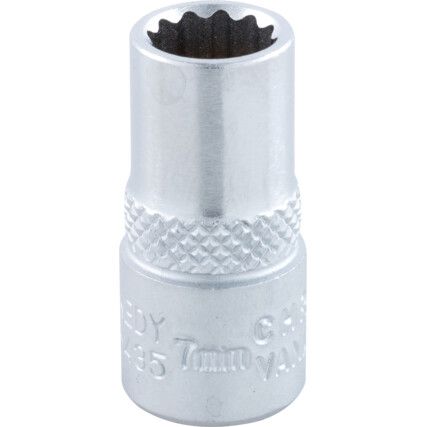 1/4in. Drive,  Bi-Hexagon Socket, 7mm,  Metric,  12 Point