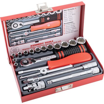 1/4in. Socket Set, Metric, Set of 19