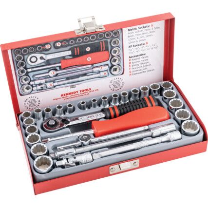 1/4in. Socket Set, Imperial/Metric, Set of 29