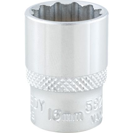 3/8in. Drive,  Bi-Hexagon Socket, 16mm,  Metric,  12 Point