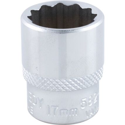 3/8in. Drive,  Bi-Hexagon Socket, 17mm,  Metric,  12 Point