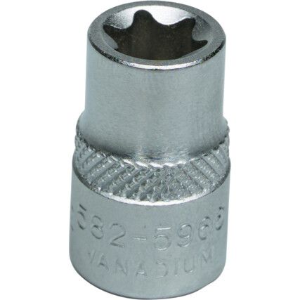 3/8in. Drive,  Torx Socket, E16mm,  Torx,  6 Point