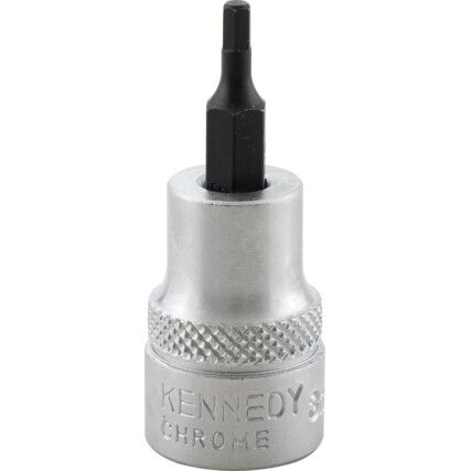 3/8in. Drive,  Hexagon Bit Socket, 3mm,  Metric,  6 Point