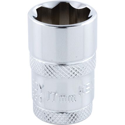 1/2in. Drive,  KenGrip Socket, 17mm,  Metric,  6 Point