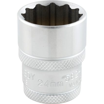 1/2in. Drive,  Bi-Hexagon Socket, 24mm,  Metric,  12 Point