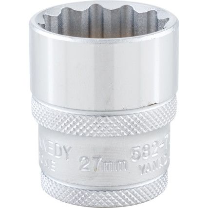 1/2in. Drive,  Bi-Hexagon Socket, 27mm,  Metric,  12 Point