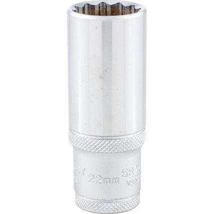 1/2in. Drive,  Bi-Hexagon Socket, 22mm,  Metric,  12 Point