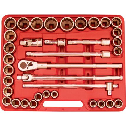 3/4in. Socket Set, Imperial/Metric, Set of 36