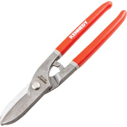 Manual Tin Snips, Cut Straight, Blade Hardened Carbon Steel