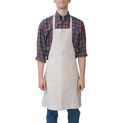 Carpenters Apron, Reusable, White, Cotton, One Size