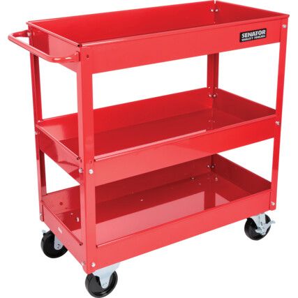 Tool Tray Trolley, Steel, 136kg, 2 x Braked Swivel Castors/2 x Swivel Castors, 737mm x 383mm x 663mm