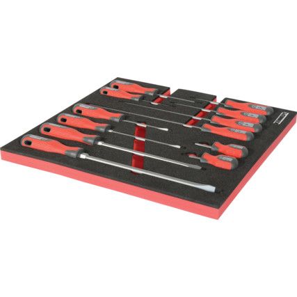 12 Piece Pro-Torq Screwdriver Set in 2/3 Width Foam Inlay for Tool Chests