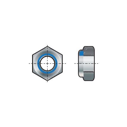 M3 Steel Lock Nut, Nylon Insert, Bright Zinc Plated, Material Grade 8