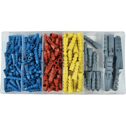 220 PCE WALL ANCHOR ASSORTMENT 6 SIZES KIT