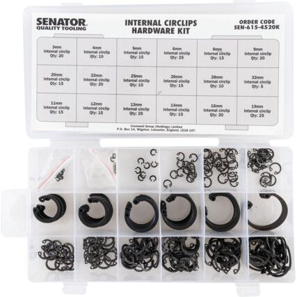 INTERNAL CIRCLIPS HARDWARE KIT 300PC