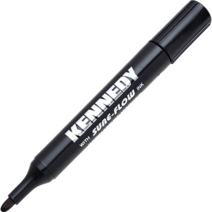 Permanent Marker Pen, Black, Medium, Bullet, Non-Retractable, 1 Pack