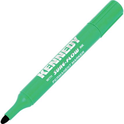 Permanent Marker Pen, Green, Medium, Bullet, Non-Retractable, 1 Pack