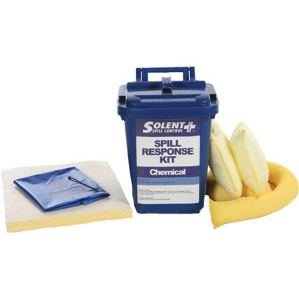 Chemical Spill Kit, 25L Absorbent Capacity Per Kit, 43 x 26 x 27cm, Bin