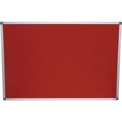 FELT NOTICE BOARD 900x600 mm RED ALUMINIUM TRIM