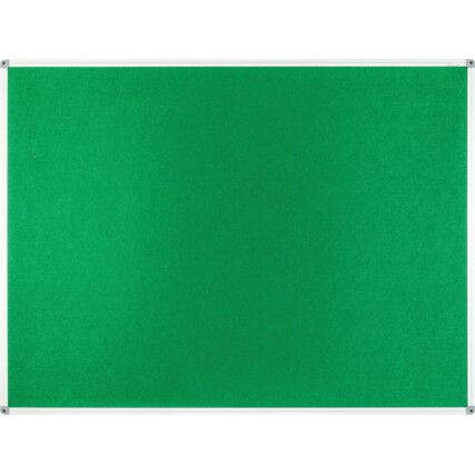 FELT NOTICE BOARD 1200x900mm GREEN ALUMINIUM TRIM