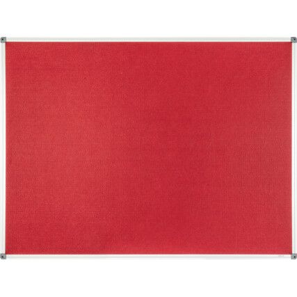 FELT NOTICE BOARD 1200x900mm RED ALUMINIUM TRIM