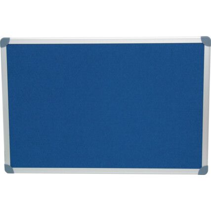 EXECUTIVE FELT NOTICE BOARD 900x600mm BLUE/AL TRIM