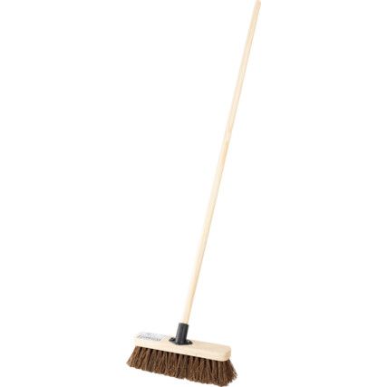 12"Stiff Bassine Broom with 48" Wooden Handle