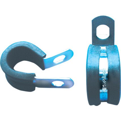 19mm ZINC PLATED P-CLIPS RUBBER LINED