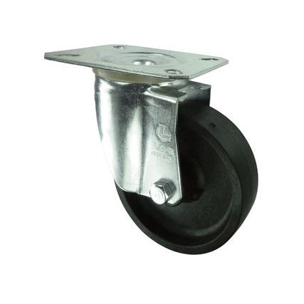 Swivel Top Plate, Unbraked, Castor, 80mm, Thermoplastic, Black