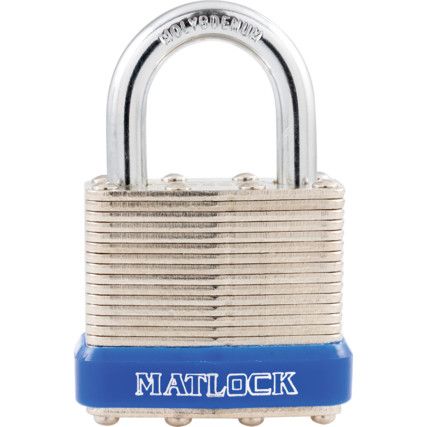 Keyed Padlock, Keyed Different, Steel, Silver, 40mm Width, Weatherproof