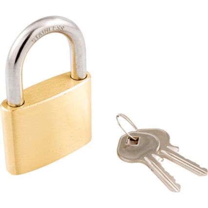 Keyed Padlock, Keyed Different, Brass, Bronze, 50mm Width, Weatherproof