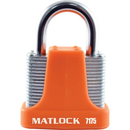 Keyed Padlock, Keyed Alike, Steel, Orange, 40mm Width, Weatherproof