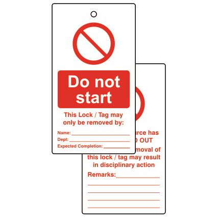 LOCKOUT TAGS DO NOT START (PK-10)