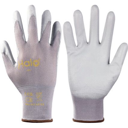 Mechanical Hazard Gloves, Grey, Nylon Liner, Polyurethane Coating, EN388: 2016, 4, 1, 4, 1, X, Size 6