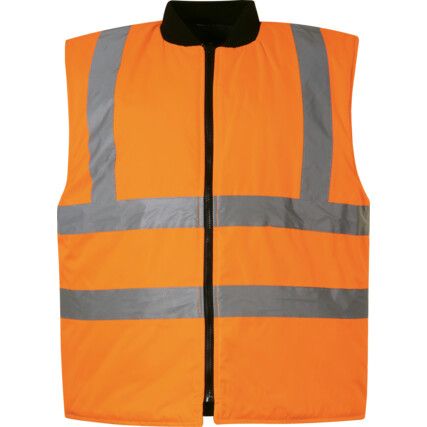 Hi-Vis Reversible Body Warmer, EN20471, Orange, Small