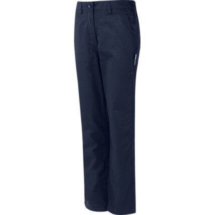 Womens Work Trousers, Navy Blue, Size 8, Long Fit, 33" Leg