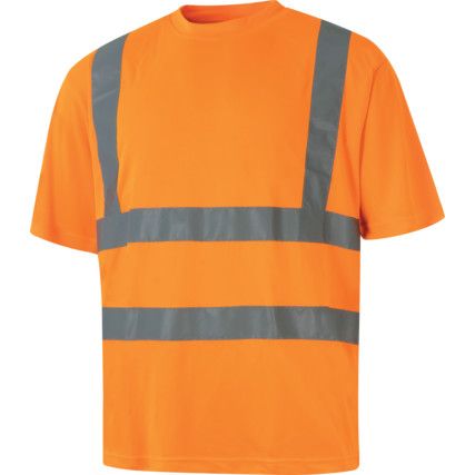 Hi-Vis T-Shirt, 4XL, Orange, Polyester, EN20471