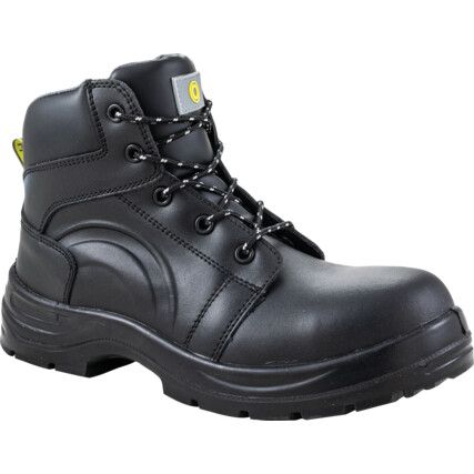 Womens Safety Boots, Size, 5, Black, Leather Upper, S1P