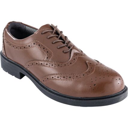 Unisex Composite Brogue Safety Shoes, Size 6, Brown, Leather Upper, Composite Toe Cap, S3, EN ISO 20345:2011