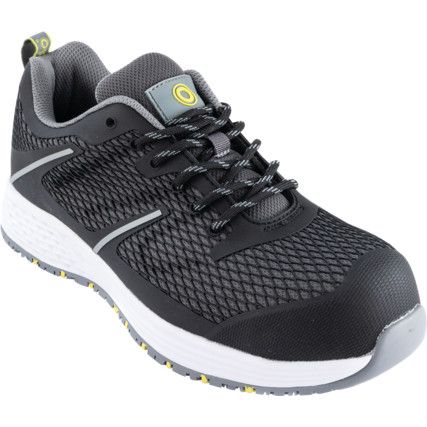 Unisex Safety Trainers, Size 13, Black, Fabric Upper, Composite Toe Cap, S3, EN ISO 20345:2011