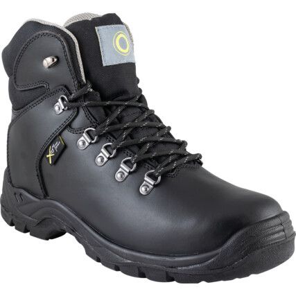 Metatarsal Safety Boots, Size, 8, Black, Leather Upper, Steel Toe Cap