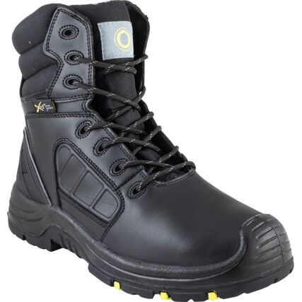 Metatarsal Safety Boots, Size, 7, Black, Leather Upper, Composite Toe Cap